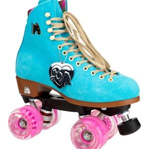 Moxi Women's Teal and Pink Roller Skates
